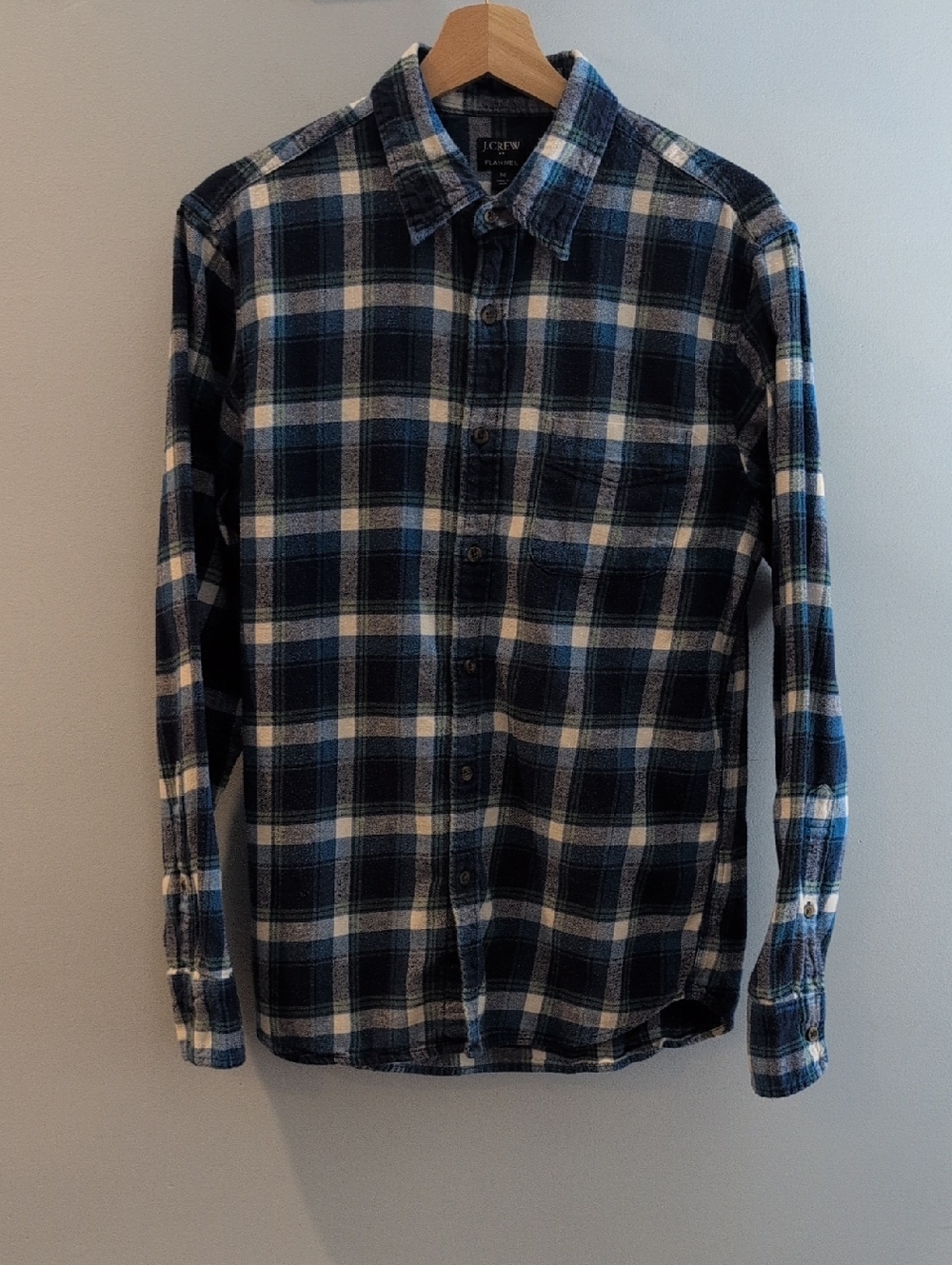 J. Crew Men's Medium Long Sleeve Button Down Plaid Flannel Style #AZ837 - Picture 3 of 13